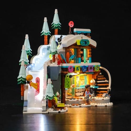 Music Version Kit d'éclairage compatible avec Lego Friends Holiday Ski Slope and Café 41756 (pas de modèle), kit d'éclairage LED pour les vacances de ski et café Jouet créatif