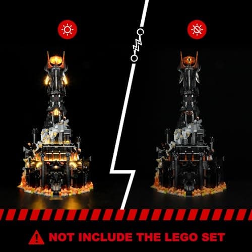 BRIKSMAX Kit d’éclairage à LED pour Lego Icons Le Seigneur des Anneaux : Barad-dûr - Compatible with Lego 10333 Blocs de Construction Modèle- Pas inclure l’Ensemble Lego
