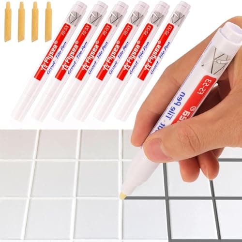 Stylo de Carrelage Blanc, 6 PièCes Stylos à Joints Blanc, Stylos à Coulis de RéParation de Carrelage Pour Joints de Carrelage de Cuisine Et Salle de Bain Marqueur de RéParation Pour Carrelage
