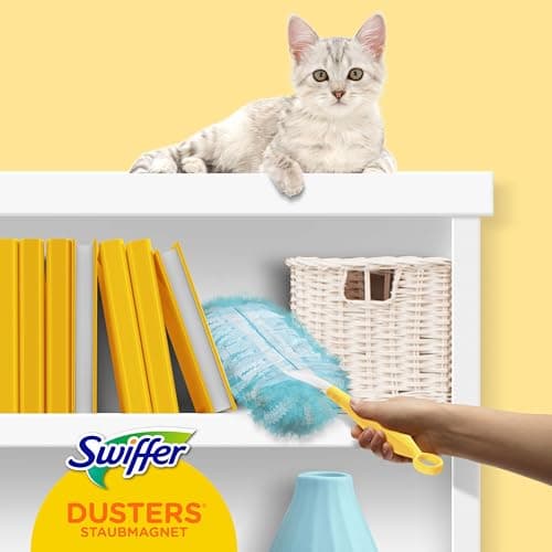 Swiffer Duster Kit, 1 Plumeau + 15 Recharges, Plumeau Poussière, Attrape Et Retient Jusqu’À 3 Fois Plus De Cheveux Et Poussière Qu’Un Plumeau Ordinaire