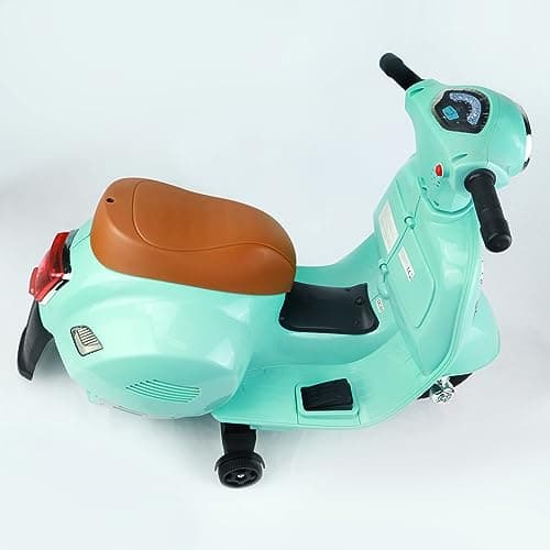 TURBO CHALLENGE - Porteur Vespa GTS Électrique -119151 - Vert d'eau - Batterie 6V + Chargeur USB Inclus - Poids Max 25 Kg - À Partir de 18 Mois