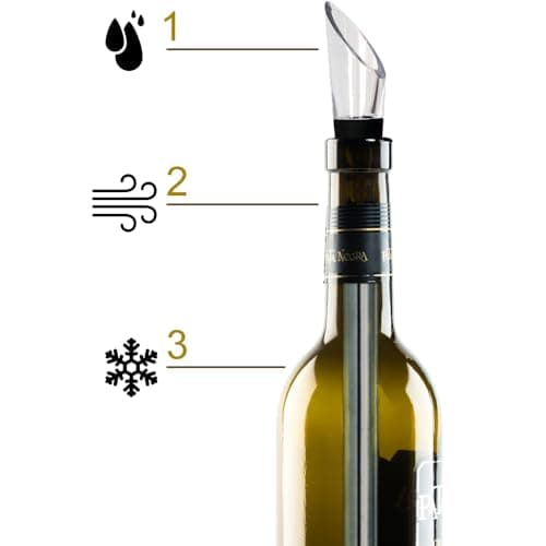 Cadeau Original 2 Refroidisseurs à Vin et à Bière - Accessoire Vin Rafraîchisseur Aérateur et Bec Verseur en Bouteille Plus Élégant Que Seau à Glace - Idée Noël Homme Femme Couple Crémaillère