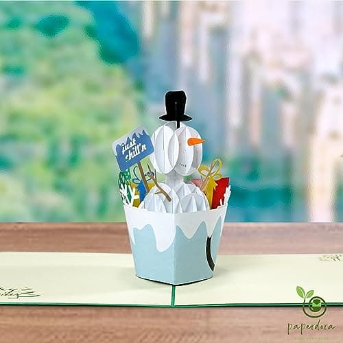 paperdora® Carte Pop-Up 3D „Noël“ avec Enveloppe et Cachet de Cire - Carte de Vœux Carte Cadeau Bon Cadeau