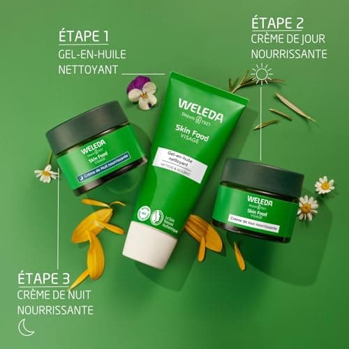 WELEDA - Skin Food Gel-en-huile nettoyant - Pour les peaux sèches - Nettoie en douceur et élimine impuretés et maquillage - NATRUE* - Vegan*** - 75 ml