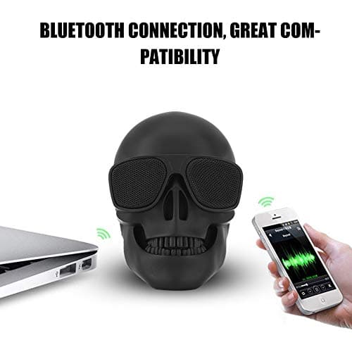 Ruiqas Enceinte Bluetooth en Forme de tête de Mort - Mini Haut-Parleur Portable sans Fil Bluetooth stéréo