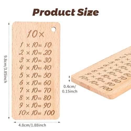 YAOZUP 1x1 Carte de Multiplication en Bois, Planche 1x1 Enfants Table de Multiplication, Planche en Bois de Hêtre, Planche 1x1 Table de Multiplication pour Cadeau de Rentrée Scolaire Fille & Garçon