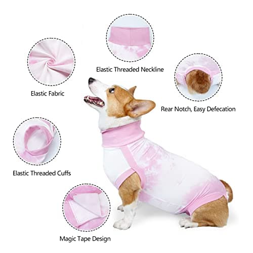 LIANZIMAU Combinaison de Recuperation Chien Body Chien Post Operatoire Femelle Body Medical Chien Body Chien Post Operatoire Male Castration Alternatives Collerettes pour Chiens