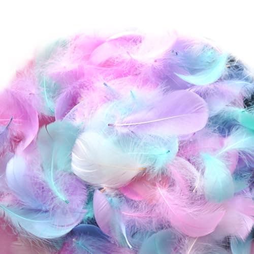 Zeayebsr 100 PCS de Plumes pour L'artisanat,Plumes Loisirs creatifs, Plumes Loisirs creatifs,Plume Decoration,Idéales pour la Décoration de Mariage, Les Arts et L'artisanat pour Les Enfants,Plume