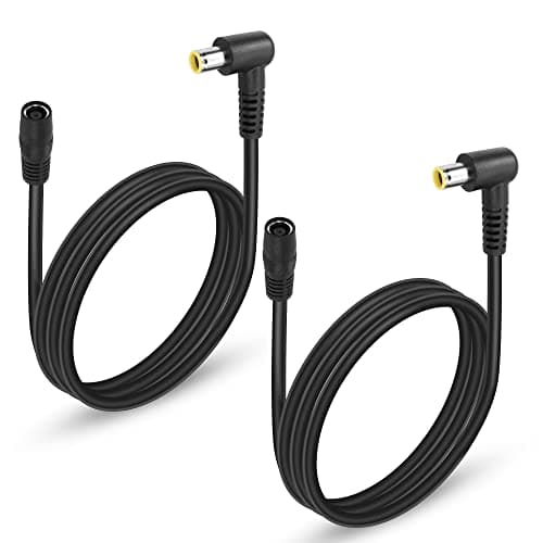 GINTOOYUN Lot de 2 cordons d'alimentation DC7909 14 AWG CC 7,9 mm x 0,9 mm à angle droit mâle à 90 degrés mâle vers CC 7,9 mm x 0,9 mm femelle pour panneau solaire, station de charge portable, etc