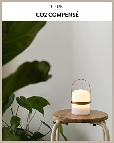 LUUK LIFESTYLE Grande lanterne design pour extérieur et intérieur, décoration moderne, rechargeable et portable, en orange curry mat