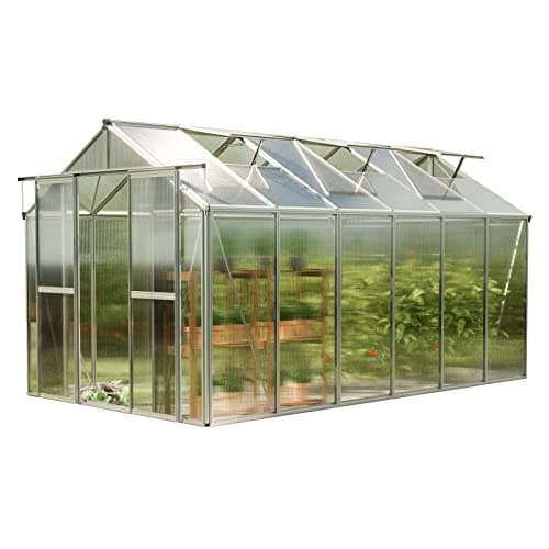 GFP Serre Saphir 6 Cadre Aluminium 259x384 cm Plaques Double paroi 6 mm indéformables & résistantes aux intempéries