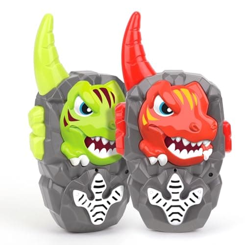 2 Paquets de talkies-Walkies Dinosaures pour Enfants, Jouets d'intérieur et d'extérieur d'une portée d'un Demi-Mile pour Les garçons âgés de 3 à 5 Ans
