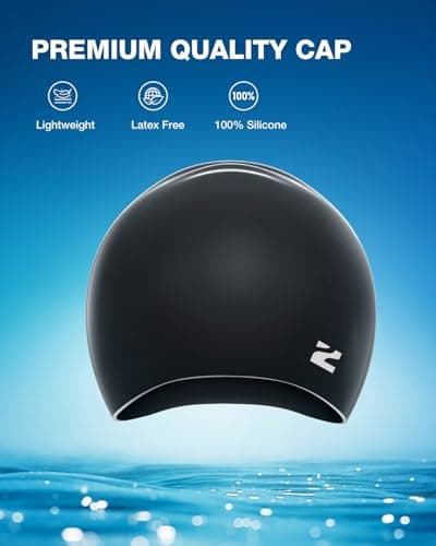 ZIONOR Lunettes de natation polarisées + bonnet de natation pour homme et femme, protection UV, anti-brouillard, sangle réglable, confortable, lunettes de natation professionnelles