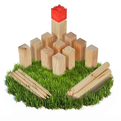 Ocean 5 Kubb - Original Jeu de Société Viking | Jeu en Bois Premium| Jeux de Société Suédois en Bois| Jeu de Réflexion pour Enfants et Adultes