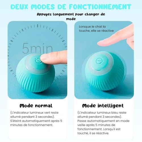 Jeux pour Chat | Jouet Chat Interactif | Jouet Chat Qui Bouge Seul | Balle pour Chat Qui Roule Toute Seule | Jouet Chat Intérieur | Balle Interactive Chat | Jeu Chat Autonome | Balle Chat Automatique