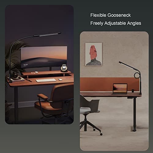EYOCEAN Lampe de Bureau 12W, avec Télécommande, LED Protection des Yeux, Température de Couleur Réglable, Contrôle Tactile, Fonction de Mémoire et de Chronométrage, pour Beau Travail Lecture Plaisir