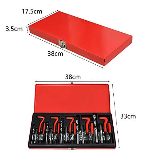 YRHome Kit d'outils de réparation de filetage 131 pièces pour voiture - Manchon fileté - Moteur M5 M6 M8 M10 M12
