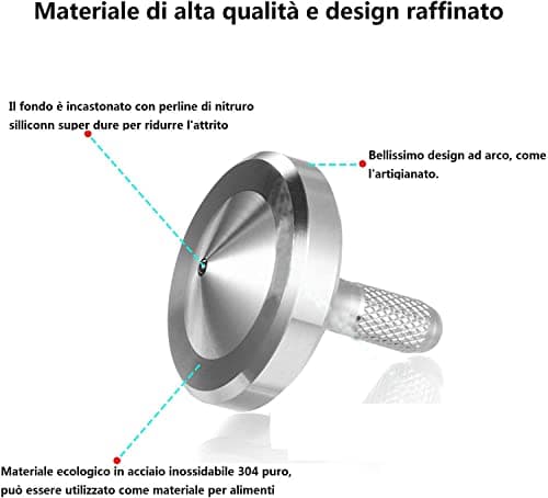 LOQATIDIS Toupie en métal en Acier Inoxydable, Jouet de décompression EDC Bien conçu, Parfaitement équilibré et Roulant en Douceur, Aide à réduire Le Stress, l'anxiété (3PCS L+M+S/Argenté)