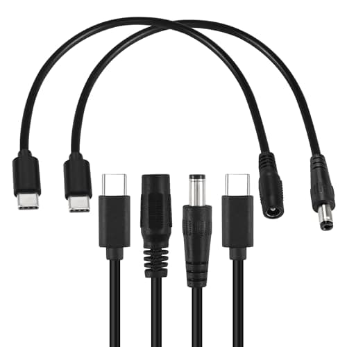 MEIRIYFA USB 3.1 Type-C mâle vers DC 5,5 x 2,5 mm mâle Femelle câble d'extension de Prise d'alimentation pour téléphones tablettes – 25 cm