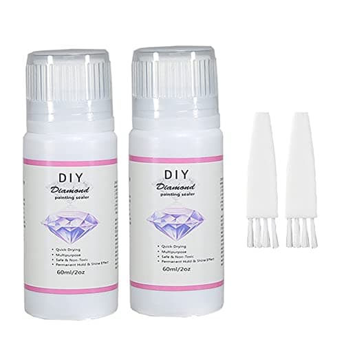 URFEDA Scellant Peinture Diamant 60ml Colle de Peinture Au Diamant à Séchage Rapide Permanent Hold & Shine Effect Scellant pour 5D Diamond Painting Et Puzzle Outils de Peinture Au Diamant avec Brosse