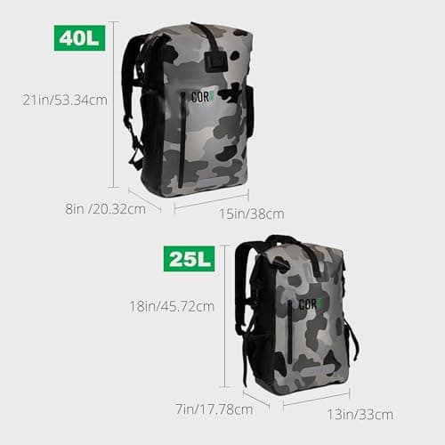 COR Surf Dry Bag Sac Imperméable | Sac à Dos étanche 25 l Avec Protection pour Ordinateur Portable (Vert 25L)
