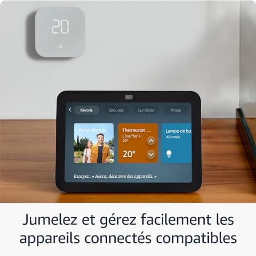 Echo Show 8 (Nouvelle génération) | Écran tactile HD connecté avec son spatial, hub connecté intégré et Alexa | Blanc