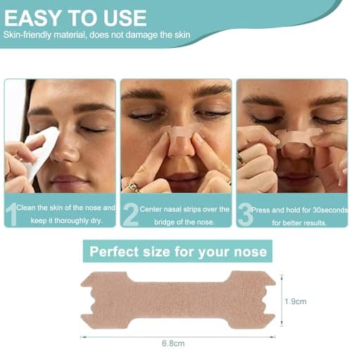 Aischens 120 Pièces Bandes Nasales Anti-Ronflement, Pas de Médicaments, Nasal Strips Patchs Nasaux Contre Ronflement pour Meilleure Respiration pendant le sommeil, Taille L (66 * 19mm)
