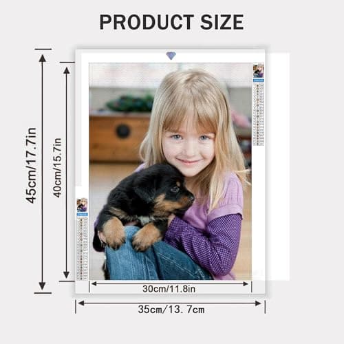 Lehaha Diamond Painting Personnalisé Photo,5d Diamant Painting Personnaliser Broderie Diamant Peinture Kit Full Drill Custom Diamond Painting Adulte Enfant Chat Paysage(Diamant Rond,30x40cm)