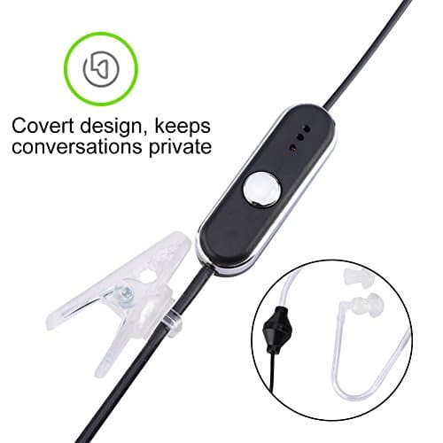 Talkie walkie Casque dans l'oreill, Écouteur à Tube de sécurité avec Microphone, Solide et