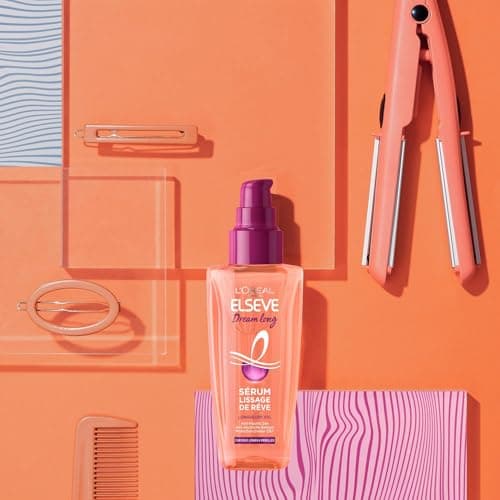 L’ORÉAL PARIS - Sérum Lissage de Rêve - Protecteur de Chaleur et Anti-Frisottis 24h - Enrichi en Kératine Végétale et Beurre de Cacao - Elseve Dream Long - 100 ml