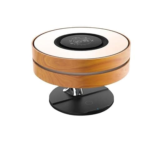 Silumen Lampe de Chevet Ronde Horizon avec Enceinte & Chargeur Sans fil - Dimmable Tactile