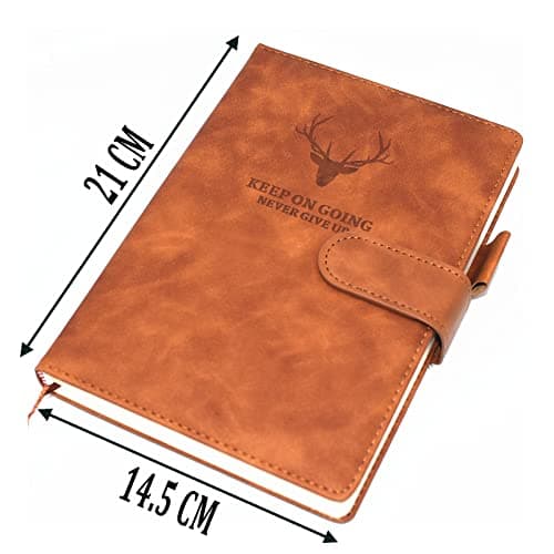 Carnet de Notes Classique Papier à Rayures - Journal Couverture Rigide, 8,3 "× 5,7", 360 pages,Parfait pour le bureau Accueil École Rédaction professionnelle et prise de notes(Brun)
