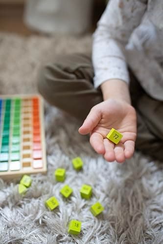 Natureich Montessori Mathématique 1x1 Tableau Garçon et Fille, Enfants à Partir 3 Ans, Planche D’Empilage Et De Tri Éducatif, Jouets en Bois pour Apprends à Compter, Nombres, Motrices, Multiplication