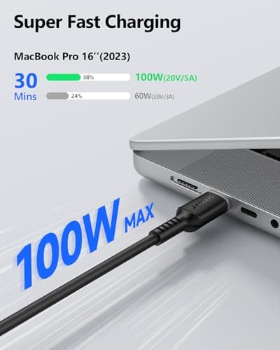 SUNGUY Cable USB C vers USB C en Silicone, 1M*2 100W Cable USB C Charge Rapide, Cable USB C pour iPhone 15 Pro Max, Galaxy S24, Google Pixel 8 Pro, iPad Pro/Air, Xiaomi, MacBook Pro 2020