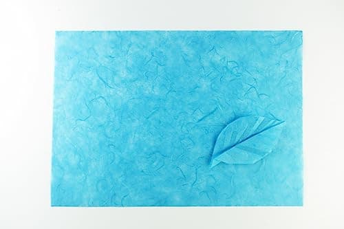 Lot de 50 feuilles de papier de mûrier - Couleurs unies - Motif origami - Fait à la main - Pour fabrication de cartes japonaises - Bleu