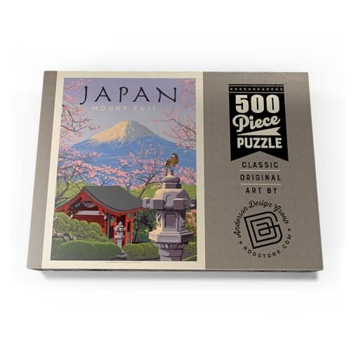 MyPuzzle Japon : Le Mont Fuji, Affiche Vintage - Premium 500 Pièces Puzzle - Collection spéciale MyPuzzle de Anderson Design Group