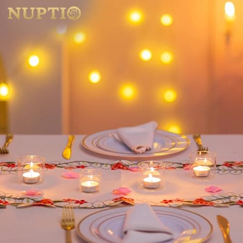 NUPTIO Porte-Bougies À Réchaud en Verre: 12 Mini Porte-Bougies À Réchaud Bougies Flottantes en Cristal Décoration Table Lors de Mariages en Plein Air de Fêtes de Fin D'année 4 cm & 5 cm Hauteur