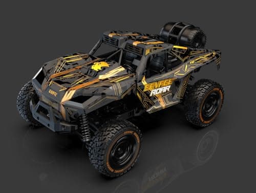 DEERC 1:14 Voiture RC Rapide Tout Terrain, Camion RC Haute Vitesse 40 km/h avec Phare LED pour garçons, Voiture télécommandée Tout-Terrain 2,4 GHz 4x4, Jouet Monster Truck, 2 Batteries