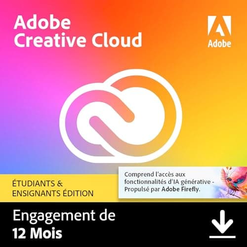 Adobe Creative Cloud All Apps|Étudiants/Enseignants|1 an|PC/Mac|Téléchargement
