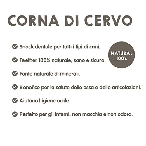 MAIKAI Lot de 2 Bois de Cerf Tranché pour Chien Taille M - Os à Mâcher pour Chien jusqu'à 20 kg - Corne de Cerf Résistant - Favorise l'Higiéne Dentaire et l'Haleine - Jouet Naturel pour Chien
