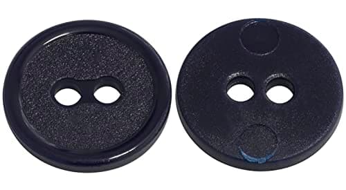 AERZETIX - C65544 - Lot de 50 Boutons à coudre ronds Ø15x2.2 mm avec bord à 2 trous L24 24L en plastique - couleur: bleu foncé - diamètre de l'ouverture 2 mm - mercerie couture vêtements
