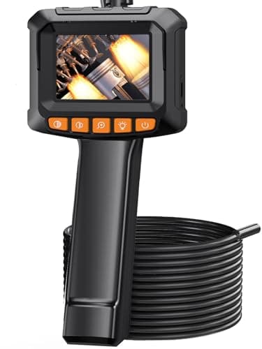 HOvicative Caméra Endoscopique, Endoscope HD 1080P, Camera Inspection Canalisation à Écran IPS de 2,4 Pouces, Caméra Étanche IP67, Câble Semi-Rigide de 5M, avec Lumière