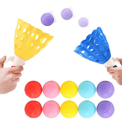 Lbsel Sports d'intérieur pour Enfants Jeu de fête Amusant en Plein air avec 2 paniers de Lancement et 10 balles, Cadeaux d'anniversaire pour 5 6 7 8 9 10 11 12 Ans garçons Filles