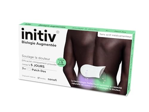 Initiv Patch dos – Soulage la douleur jusqu’à 5 jours – Dispositif Médical – Sans actif médicamenteux – Boite de 3 patchs - Adultes