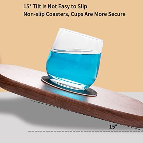 Chitomars Dessous de Verre en Cuir Lot de 12, Double Face Lavable sous-Verre Rond Antidérapant Résistant à la Chaleur Dessous de Verre pour Fêtes, Maison, Bureau et Plus (Gris Noir, Rond)