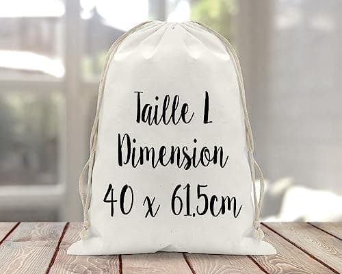 Sac à doudou/pochon/pochette avec lien prénom personnalisé en coton pour enfant 3 tailles disponibles et sac à dos en toile bio motif Arc en ciel rose vieux