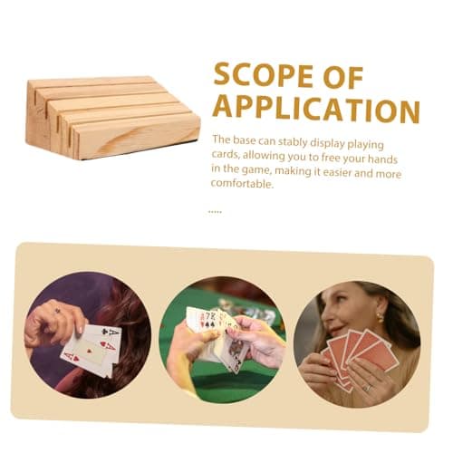 HONMEET Poker Support Titulaire De La Carte en Bois Bois Place Titulaire De La Carte Titulaire De La Carte De Titulaires De Cartes À Jouer pour Adultes Plateau De Cartes en Bois