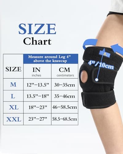 ABYON Genouillère pour Homme Femme avec Stabilisateurs Latéraux et Sangles Réglables, Support Rotulien Ouvert pour Tendinite, Déchirures du Ménisque, Soulagement des Douleurs Articulaires