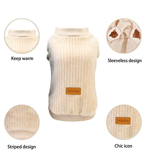 YAODHAOD Pull en peluche pour chien et chat – Chandail doux et épais et chaud pour chien et chat (taille S, abricot)