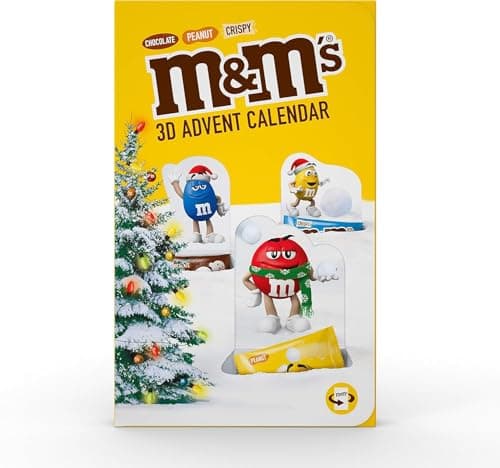 M&M's - Calendrier de l'Avent chocolat contenant des bonbons chocolat au lait M&M's CRISPY, CHOCO et PEANUT - 346g